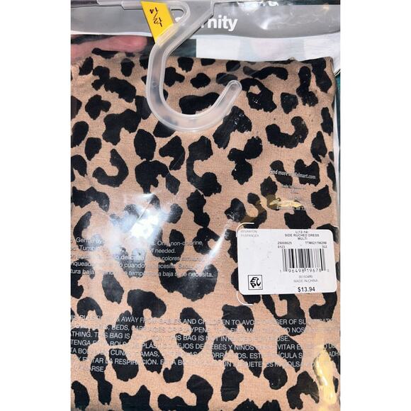 Time and Tru Women’s Maternity Ruched Dress Short Sleeve-LEOPARD Large 12/14 - Picture 9 of 9